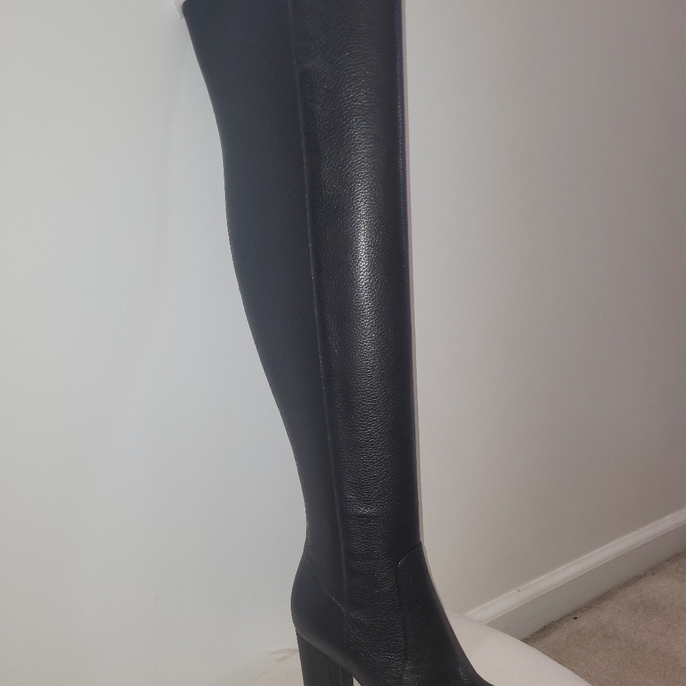 MICHAEL KORS - Sabrina Over The Knee Pump Black LEATHER  Boots